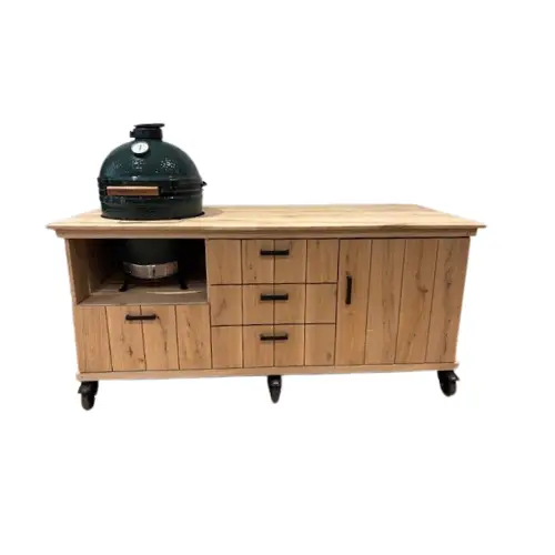 Outdoor-Küche aus Eiche mit Holzarbeitsplatte